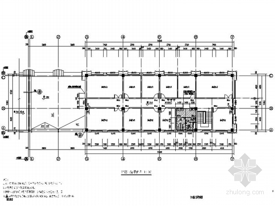 [吉林]3层住宅沿街商业建筑施工图（2015年图纸 甲级设计院）-3层住宅沿街商业建筑平面图