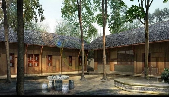 [江苏]历史文化度假古镇景观规划设计方案（北京著名景观设计公司）-古镇效果图 