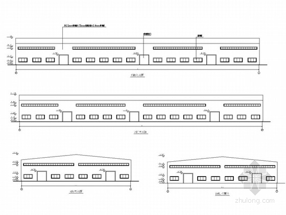 厂房仓库建筑资料下载-25米跨门式刚架结构车间及站台方案图