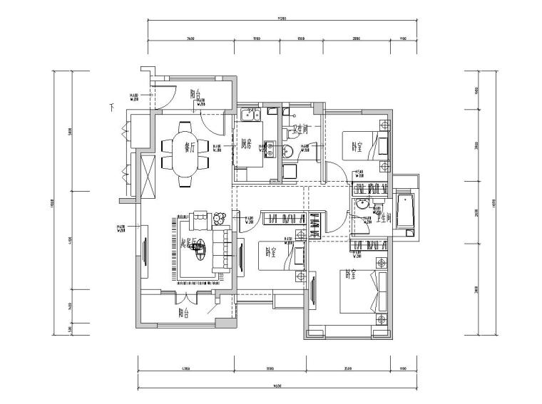 2019样板施工图资料下载-天津星河天津香堤园B户型样板房施工图