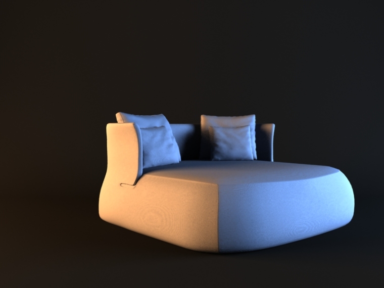 床模型2资料下载-简洁现代床3D模型下载