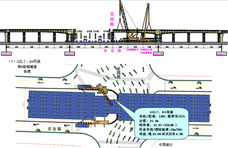 [专家论证]双向六车道高架桥三跨变截面连续钢箱梁施工专项方案255页（含保通，焊接，加工）-钢箱梁吊装