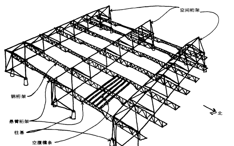 建筑生与灭：建筑物为何倒下去-4肯普体育馆结构布置图