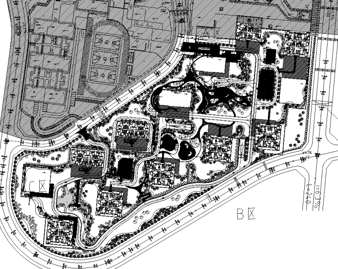 挡土墙式围墙资料下载-[重庆]生态组团式公租房景观设计全套施工图（园建+绿化+水电）