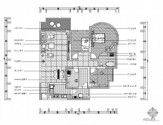 三居室设计方说明资料下载-现代三居室设计图