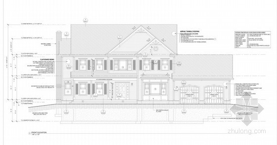 二层建筑施工图纸资料下载-[英文图纸]某二层英式独栋别墅建筑施工图