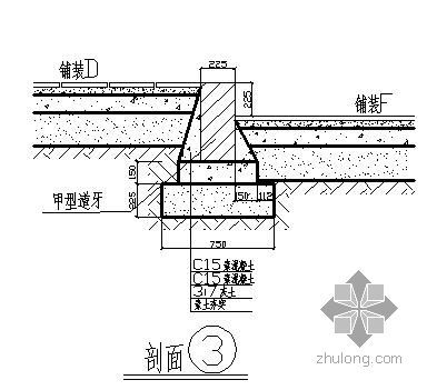 各种铺装dwg资料下载-各种铺装剖面图7例