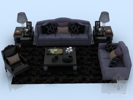 简欧客厅沙发家具资料下载-沙发家具3D模型下载