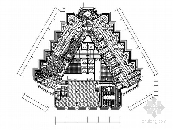 餐厅cad装修图资料下载-[四川]五星级旅游酒店餐厅装修设计CAD施工图（含效果）