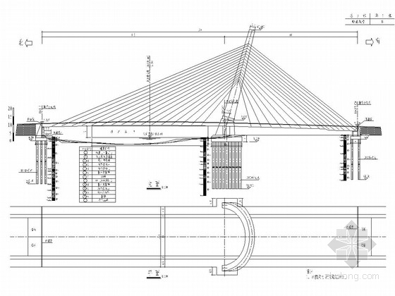 构造塔施工图资料下载-主跨110m双跨独斜拱塔双索面斜拉桥施工图（83张 设计美观）