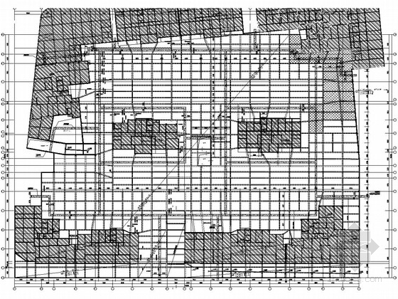 花园小区大型地下室车库结构施工图-地下室顶板板钢筋图 