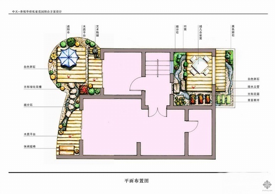 屋顶花园景观设计立面图资料下载-某屋顶花园景观设计图