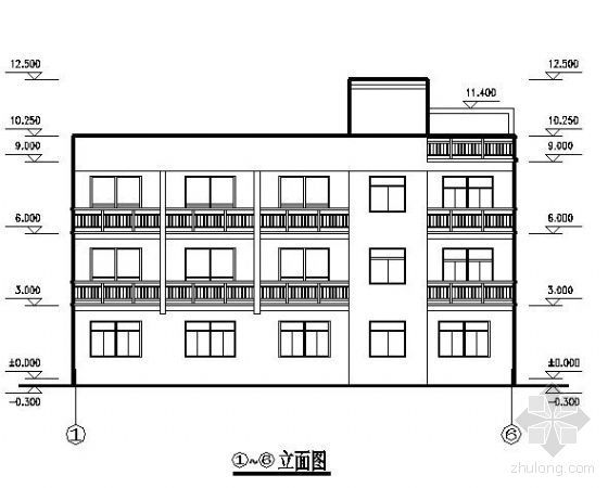 某三层砖混宿舍楼建筑结构图纸