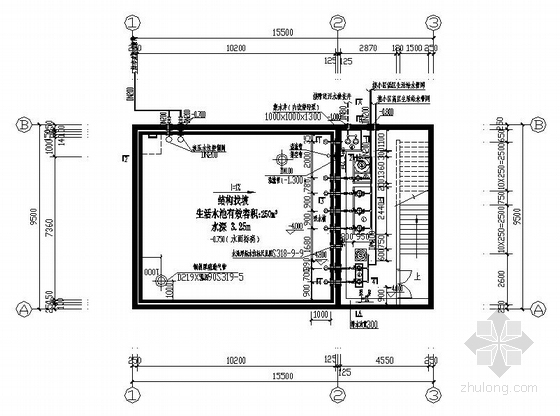 给水厂送水泵房资料下载-某生活给水泵房设计图