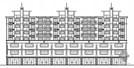 六层商业楼效果图资料下载-某六层商住楼建筑施工图