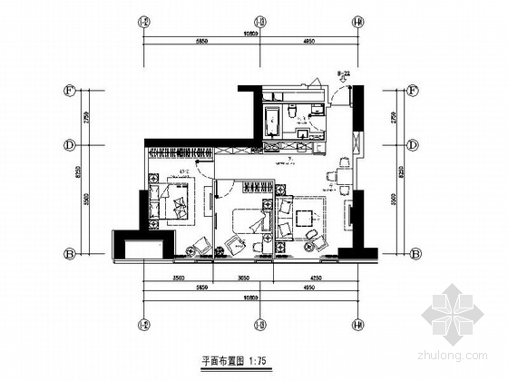 室内施工图二居资料下载-[大连]精品公寓二居室室内装修施工图（含实景）