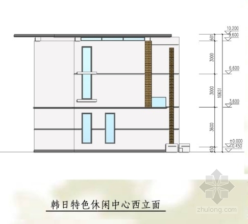 [山东]3层度假酒店建筑方案文本（含CAD）-商业区立面图