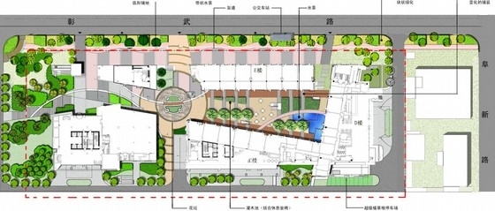 高校景观文化资料下载-[上海]现代简约风格高校联合广场景观规划设计方案