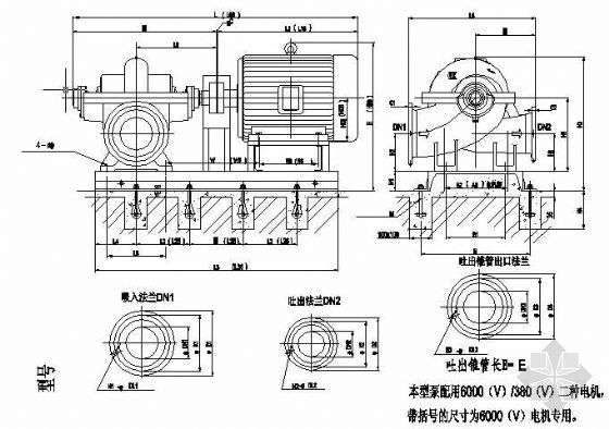 CAD图空调图块资料下载-凯泉泵图块大样图