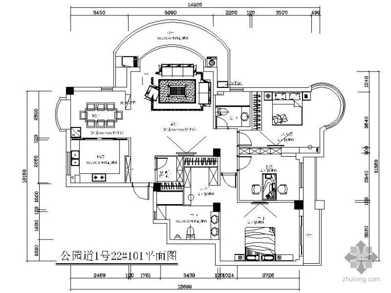 三室两厅设计图cad资料下载-[上海]三室两厅方案设计图
