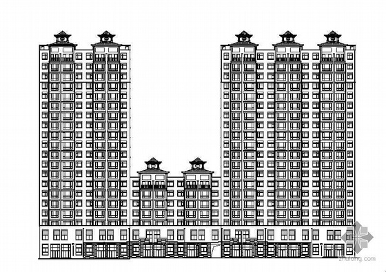 7层住宅楼建筑图纸设计院资料下载-某著名设计院二十层底商住宅楼建筑方案扩初