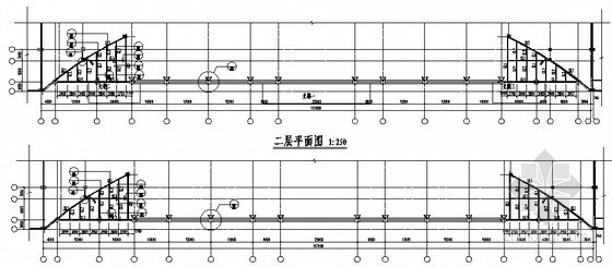 [河北省香河]某商业城外墙改造建筑施工图（明框玻璃幕墙）-平面 