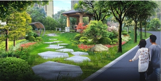 [重庆]现代风格居住区景观设计方案-效果图