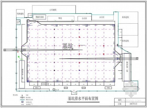 北京雨季施工方案资料下载-[北京]综合办公楼雨季施工方案(排水平面图)