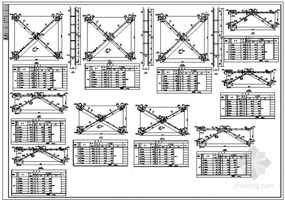 钢结构厂房柱间支撑节点资料下载-某厂房柱间支撑节点构造详图