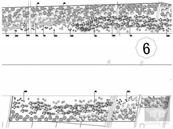 江苏某大道绿化景观种植设计图- 