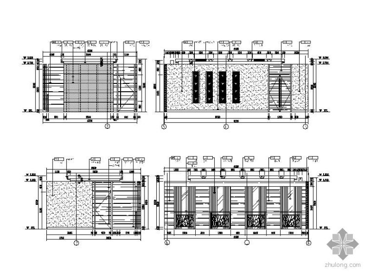 12层住宅建筑图纸立面图资料下载-12人小会议室立面图