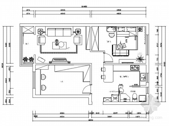 两室一厅家装效果图片资料下载-某温馨现代两室一厅设计方案图（含效果）
