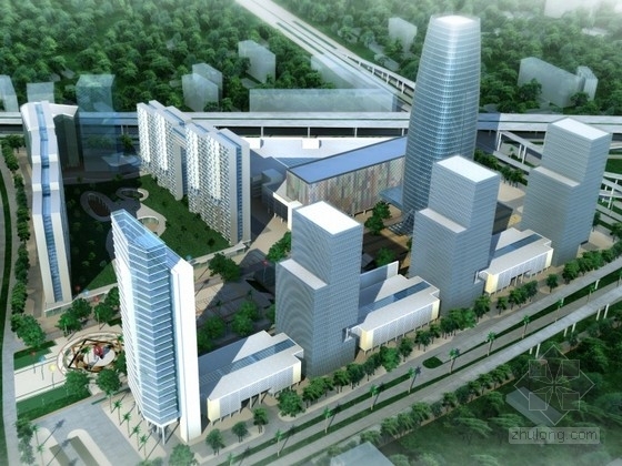 办公居住综合体CAD资料下载-[安徽]某城市综合体规划设计方案文本（含CAD、动画）