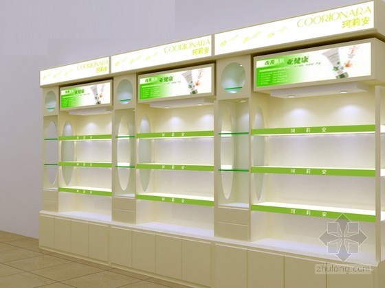 化妆品3d模型资料下载-品牌化妆品展柜3D模型下载