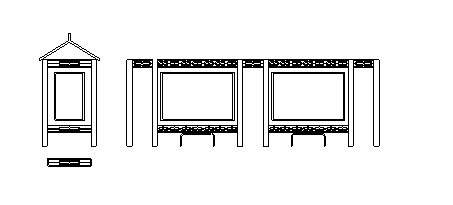 公交站cad施工图资料下载-中式公交站候车厅