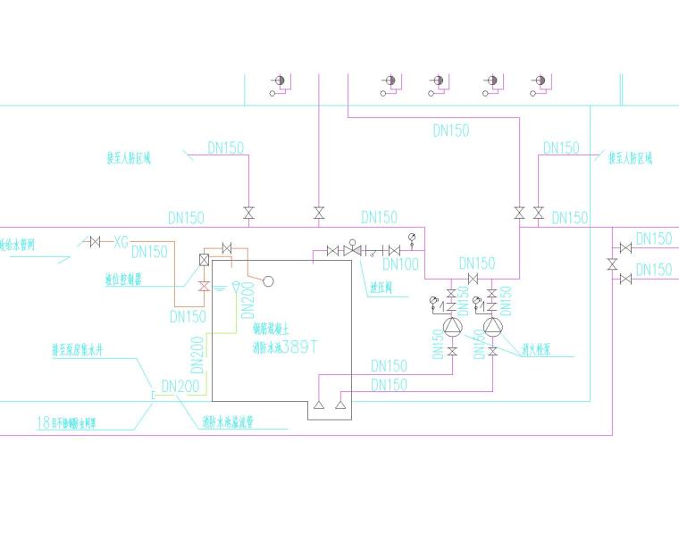 长兴商务楼给排水施工图-消火栓管道系统图