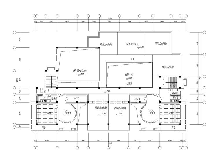 [湖南]长沙知名地产8班幼儿园建筑设计施工图(CAD+效果图）-三层平面图