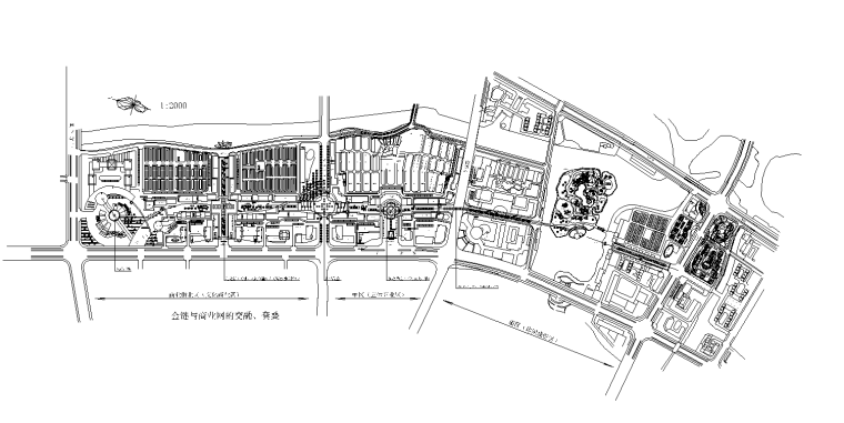 [浙江]杭州东海居住区景观设计CAD施工图 （PSD效果图，文本，概算）-[浙江]杭州东海居住区景观设计CAD施工图 1-2 商业街