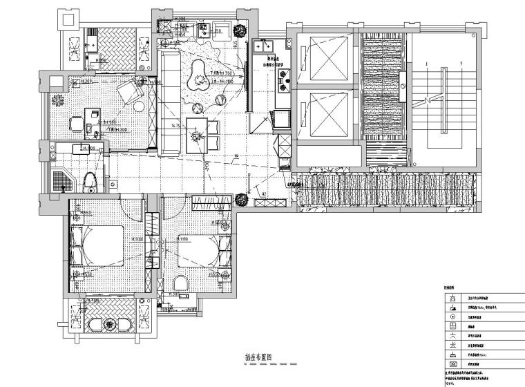 [福建]福州中茵上城国际室内施工图设计（包含CAD+实景图）-插座布置图