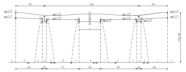 大中型闸站更新改造工程初步设计报告（315页）-地下轮廓线简化及分段布置图