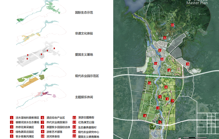 [海南]三亚槟榔河两岸滨水地区总体城市规划景观设计（生态 传统与现代）-[海南]三亚槟榔河两岸滨水地区总体城市景观设计 A-3总平面图