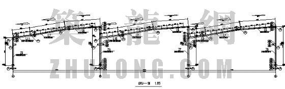 单跨40米钢结构资料下载-单层三连跨带吊车钢结构厂房