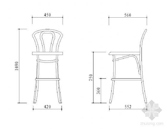 平面家具cad图库资料下载-各式经典椅子立面图集