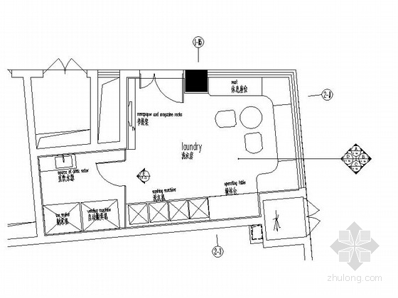 [上海]某酒店式高档公寓洗衣房施工图（含效果）