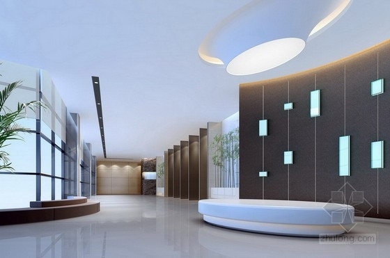 [深圳]现代智能控制公司工业园设计方案图展厅效果图 