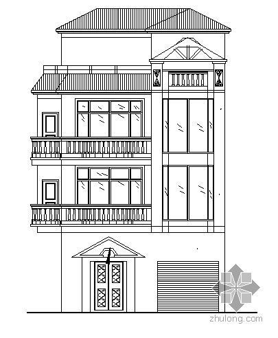 私人住宅建筑方案资料下载-某四层私人住宅楼建筑方案图