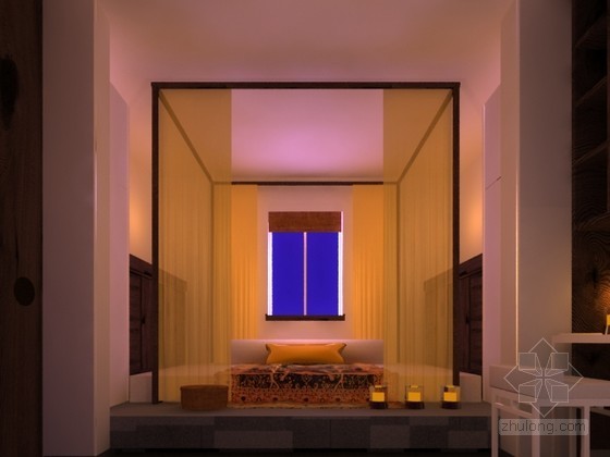中式风格设计案例资料下载-现代中式风格卧室