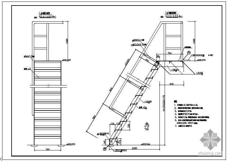 钢楼梯结构节点构造详图资料下载-某HPB235钢楼梯结构节点构造详图
