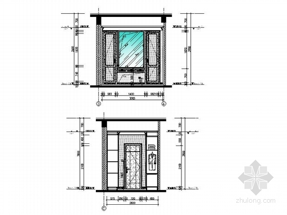 [原创]复古大气欧式设计风格三层别墅室内施工图立面图