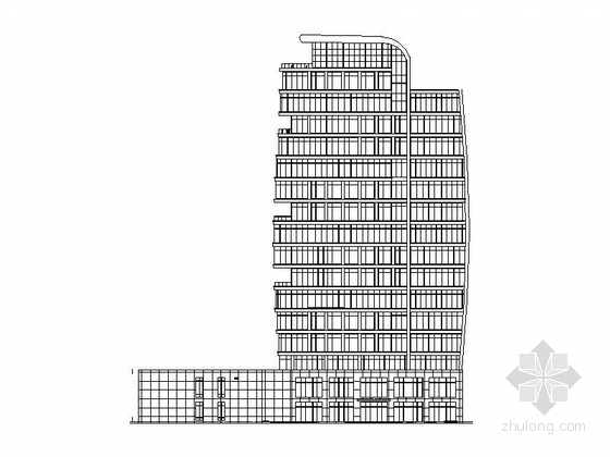 办公楼开间规范资料下载-[山东]十八层创意办公楼建筑施工图（含效果图）